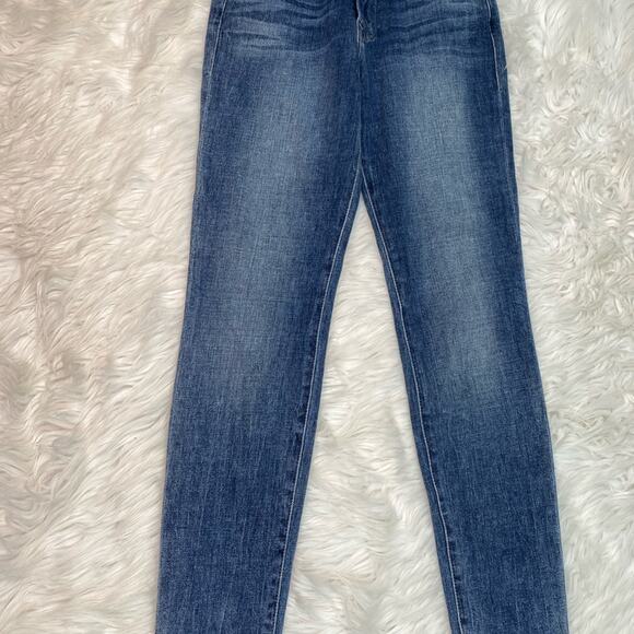 FRAME DENIM Le High Rise Skinny Jeans Langstone Raw Shade Hem Size 25 #LHSKSH133 - Picture 3 of 11